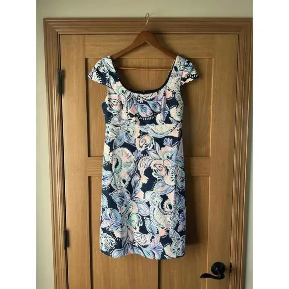 Lilly Pulitzer Laurent Dress High Tide Navy Holy Flockamolie Women’s size 2 - Picture 2 of 13